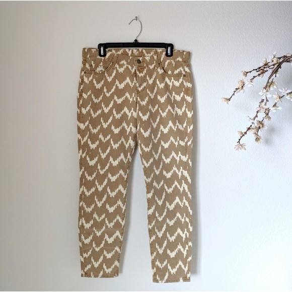 7FAM Ikat Cropped Skinny Jean Toffee Giraffe 30 - Picture 8 of 8